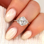 Stunning 2.5 CT Oval Moissanite Engagement Ring with Three Stone Design 7