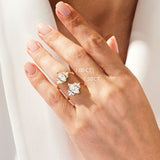 Stunning 1.0-1.50 CT Marquise Moissanite Engagement Ring with Cluster Design 6