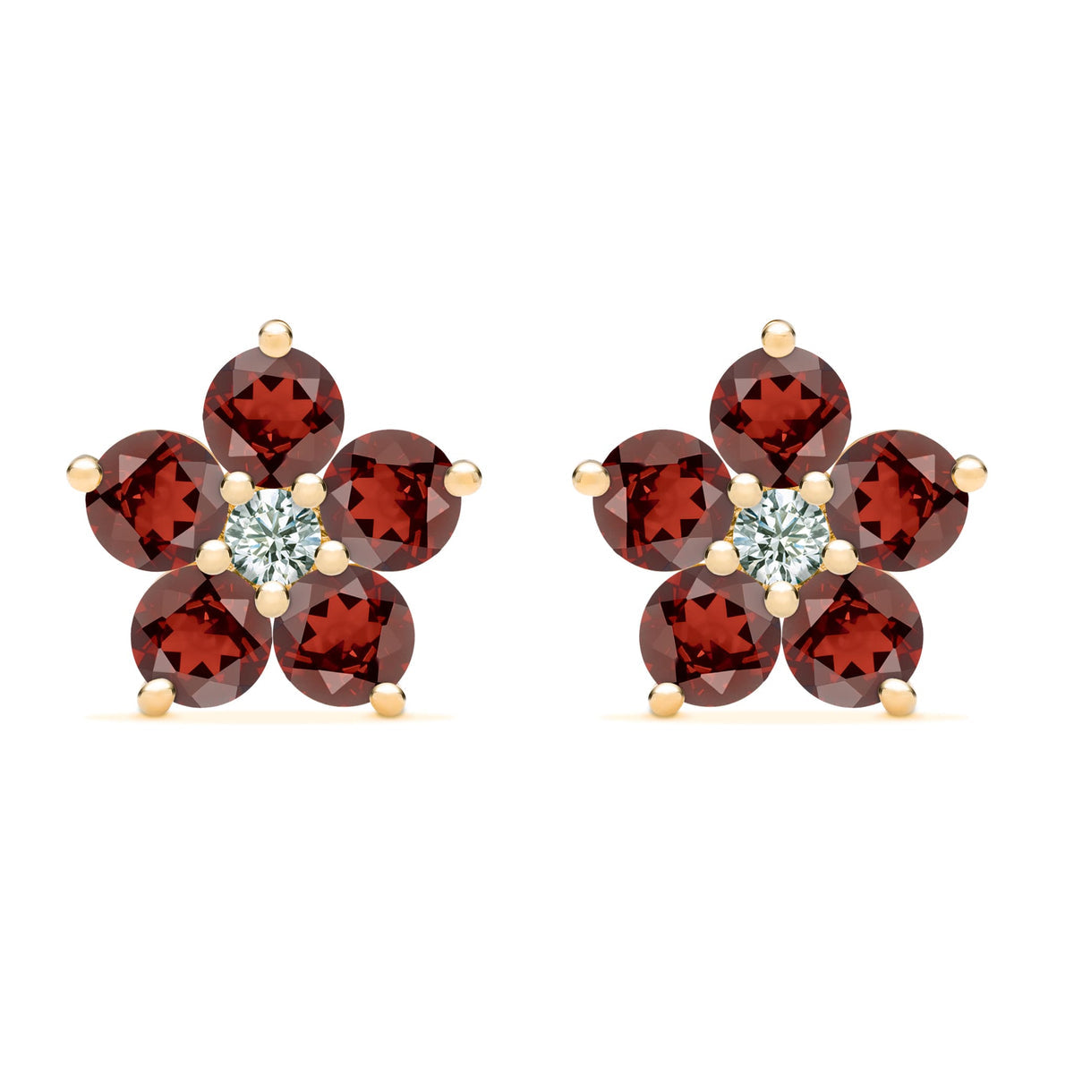 2.9 TCW Round Garnet Lab Made Diamond- January Birthstone Earrings 1
