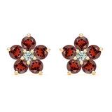 2.9 TCW Round Garnet Lab Made Diamond- January Birthstone Earrings 1