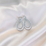 1.10 TCW Round Cut Moissanite Open Double Pear Jacket Earrings in Gold 5
