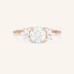 Stunning 1.0 CT Round Moissanite Engagement Ring with Cluster Design 4