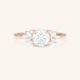 Stunning 1.0 CT Round Moissanite Engagement Ring with Cluster Design 4