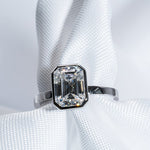 Classic 2.0 CT Emerald Moissanite Engagement Ring with Bezel Design 2