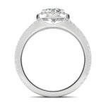 Stunning 0.7 CT Round Moissanite Stones Pave and Halo Wedding Bands 3