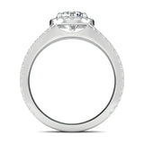 Stunning 0.7 CT Round Moissanite Stones Pave and Halo Wedding Bands 3