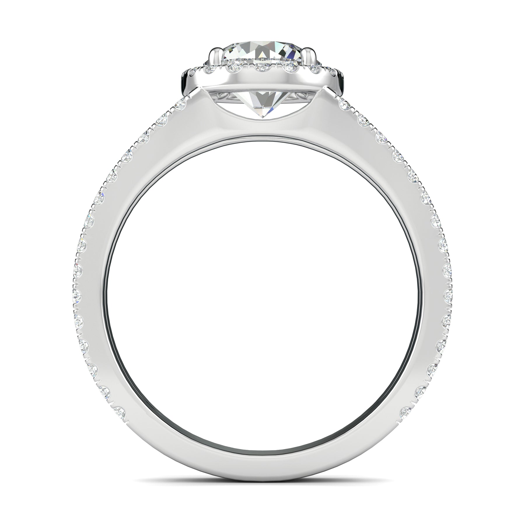 Stunning 0.7 CT Round Moissanite Stones Pave and Halo Wedding Bands 3