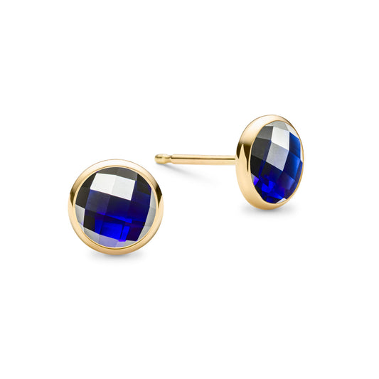 0.90TCW Round Sapphire Lab Made Diamond- September Birthstone Earrings 1