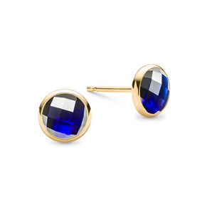 0.90TCW Round Sapphire Lab Made Diamond- September Birthstone Earrings