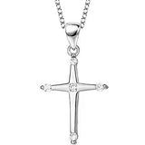 Round Cut Cubic Zirconia in 925 Sterling Silver Necklace 1