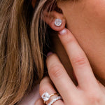 Round Cut Cubic Zirconia in 925 Sterling Silver Earrings 2