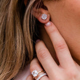 Round Cut Cubic Zirconia in 925 Sterling Silver Earrings 2