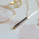 0.13 TCW Baguette Sapphire Lab Made Diamond- September Birthstone Necklace 10