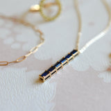 0.13 TCW Baguette Sapphire Lab Made Diamond- September Birthstone Necklace 10