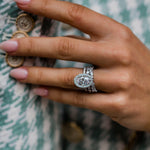 Round Cut Halo Style Cubic Zirconia in 925 Sterling Silver Ring 1