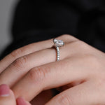 Stunning 1.0 - 2.0 CT Radiant Moissanite Engagement Ring with Pave Design 4