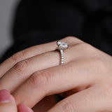 Stunning 1.0 - 2.0 CT Radiant Moissanite Engagement Ring with Pave Design 4