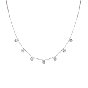 1.0 CT Round Moissanite Diamond Necklace in Solid Gold