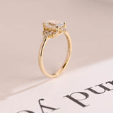 Stunning 1.0 - 2.0 CT Emerald Moissanite Engagement Ring With Cluster Design 5