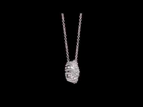 Round Cut Cubic Zirconia in 925 Sterling Silver Necklace 11