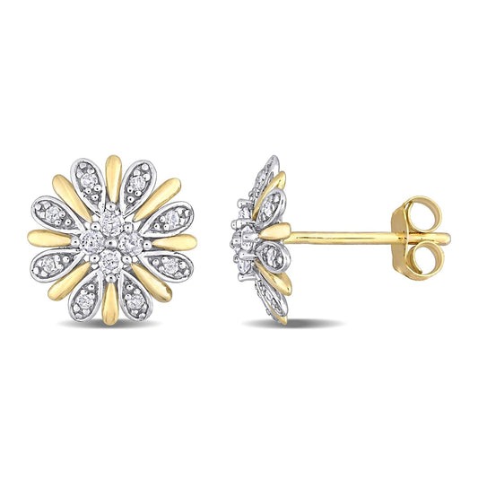 Round Cut Cubic Zirconia in 925 Sterling Silver Earrings 2