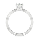 Stunning 0.5 CT Oval Moissanite With Criss Cross Pave Design Engagement Ring 3
