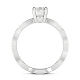 Stunning 0.5 CT Oval Moissanite With Criss Cross Pave Design Engagement Ring 3