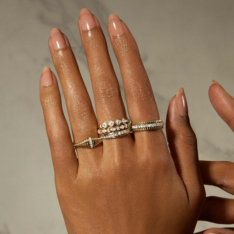 Stunning 0.3 TCW Round Moissanite Stones Twisted Wedding Band 7