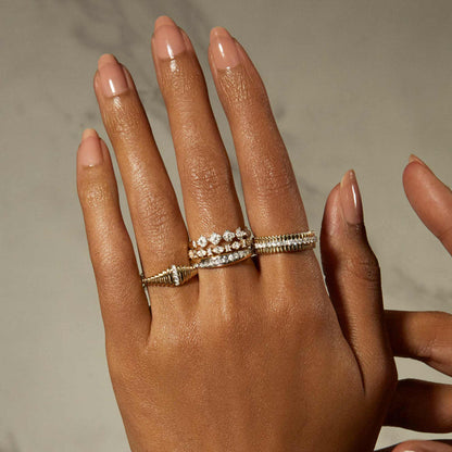 Stunning 0.3 TCW Round Moissanite Stones Twisted Wedding Band 7