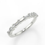 Stunning 0.30 TCW Round & Baguette Moissanite Stones Half Eternity Wedding Band 6