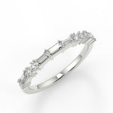 Stunning 0.30 TCW Round & Baguette Moissanite Stones Half Eternity Wedding Band 6
