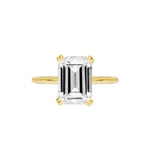 Emerald Cut Solitaire Style Cubic Zirconia in 925 Sterling Silver Ring 1