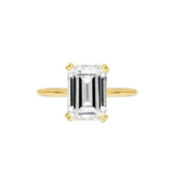 Emerald Cut Solitaire Style Cubic Zirconia in 925 Sterling Silver Ring 1