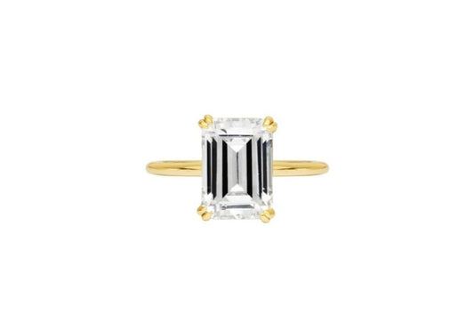 Emerald Cut Solitaire Style Cubic Zirconia in 925 Sterling Silver Ring 1