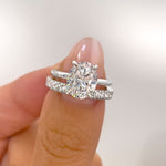 Stunning 3.0 CT Oval Moissanite Engagement Ring with Hidden Halo Design 6