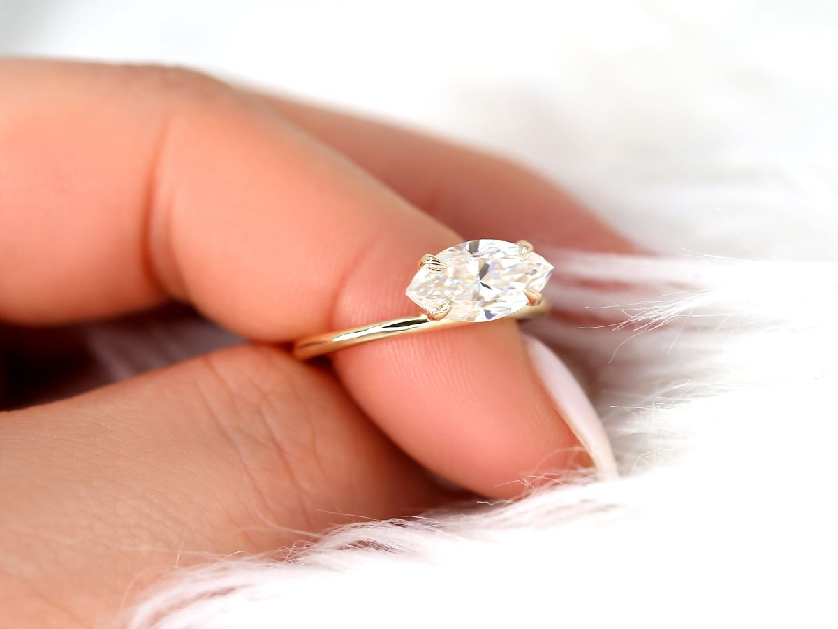Stunning 1.80 CT Marquise Moissanite Engagement Ring with Solitaire Design 8