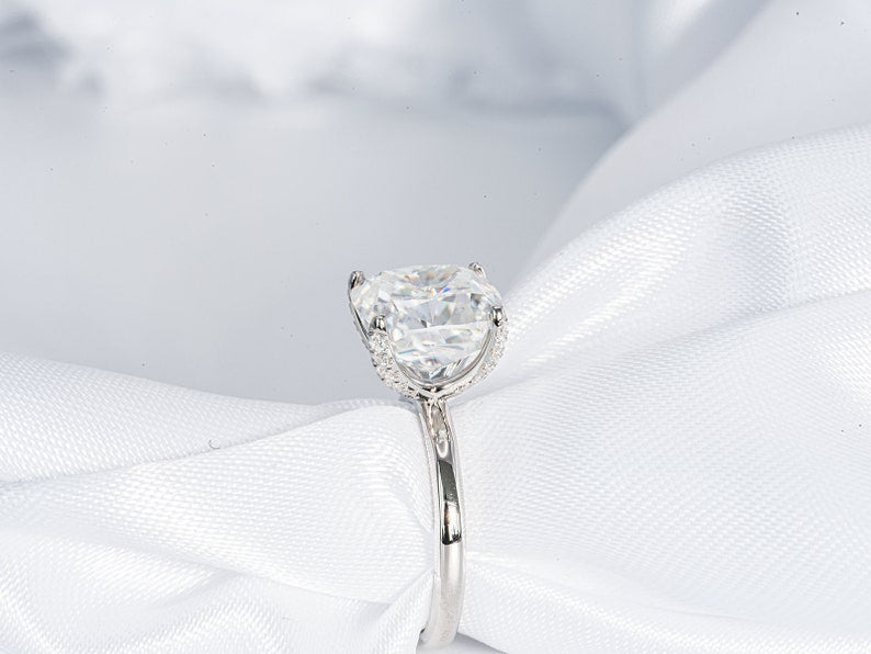 Stunning 4.50 CT Cushion Moissanite Engagement Ring with Solitaire Design 6
