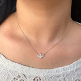 1.0 TCW Marquise Moissanite Diamond Cluster Pendant Necklace in Solid Gold 2