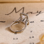 5.0 CT Radiant Shaped Moissanite Engagement Ring With Halo Split Shank Pave Accents 6