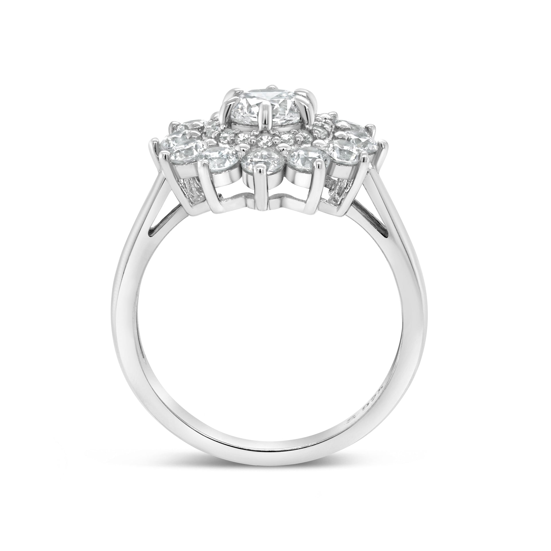 Stunning 0.5 CT Round Moissanite Engagement Ring In Cluster Design 3
