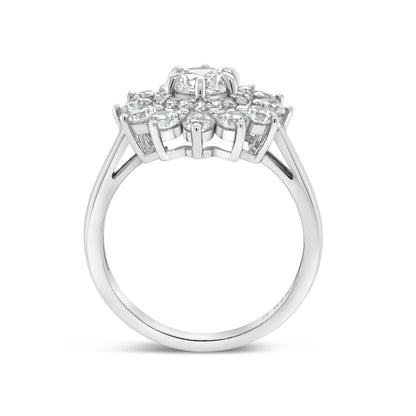 Stunning 0.5 CT Round Moissanite Engagement Ring In Cluster Design 3