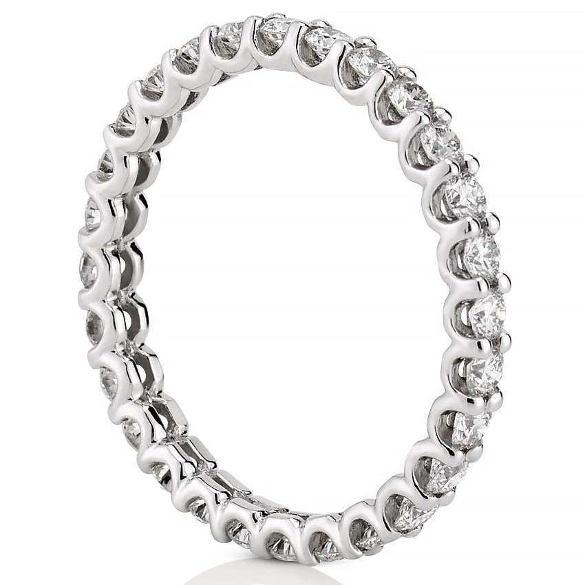 Stunning 1.0 CT Round Moissanite Stones Full Eternity Wedding Bands 4
