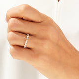 Stunning 0.55 CT Round Moissanite Stones Half Eternity Wedding Band 4