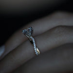 0.89 CT Round Cut Twisted Shank Pave CVD E/VS1 Diamond Engagement Ring 4