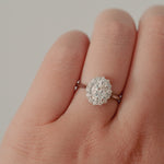 Stunning 1 CT Oval Moissanite Engagement Ring With Halo Design 11