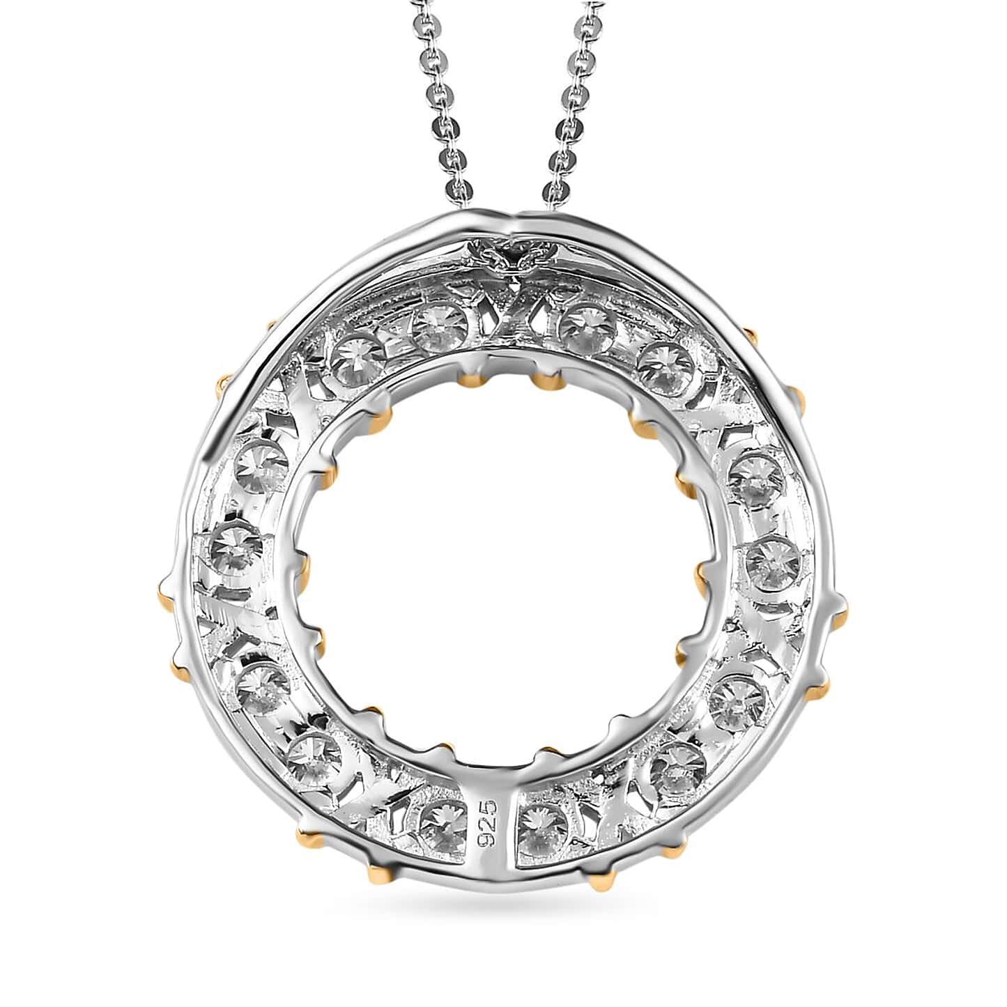 Round Cut Cubic Zirconia in 925 Sterling Silver Necklace 5