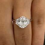 Classic 2.0 CT Oval Moissanite Engagement Ring with Three Stone Design 3