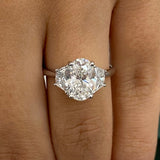 Classic 2.0 CT Oval Moissanite Engagement Ring with Three Stone Design 3