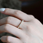 0.1 TCW Marquise & Round Cut Pave Moissanite Bridal Wedding Band 6