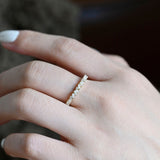 0.1 TCW Marquise & Round Cut Pave Moissanite Bridal Wedding Band 6